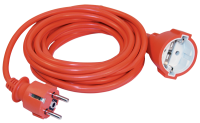 Шнур УШ-01РВ оранжевый с вилкой и розеткой с заземлением 3х1,0мм2 20м IEK