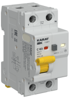 KARAT Устройство защиты от дугового пробоя с выключателем автоматическим дифференциального тока 1P+N C 63А 300мА тип AC IEK