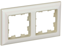 BRITE Рамка 2-местная РУ-2-Бр бежевый/жемчужный IEK