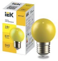 Лампа светодиодная декоративная G45 шар 1Вт 230В желтый E27 IEK