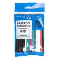 Набор термоусадочных трубок Колорит Мульти (черн, бел, красн, син, желт, зел) в нарезке по 100мм (КВТ)