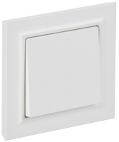 BRITE Выключатель 1-клавишный 10А в сборе ВСР10-1-0-БрАБ арктический белый IEK