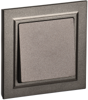 BRITE Выключатель 1-клавишный 10А в сборе ВСР10-1-0-БрТБ темная бронза IEK