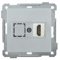 РHDMI-0-Б Розетка HDMI BOLERO серебряный IEK