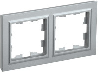 BRITE Рамка 2-местная РУ-2-БрА алюминий IEK