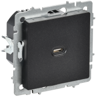 BRITE Розетка USB C 65Вт высокоскоростная зарядка РЮ12-1-БрЧ черный IEK