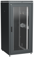 ITK LINEA N Шкаф сетевой 19" 33U 800х800мм стеклянная передняя дверь задняя металлическая черный