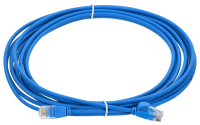 ITK Коммутационный шнур (патч-корд) кат.5E UTP LSZH 5м slim колпачок с язычком синий