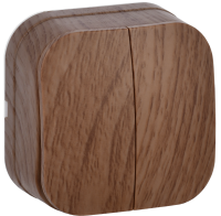 GLORY Выключатель 2-клавишный для открытой установки 10А ВС20-2-0-ХД дуб IEK