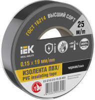 MIXTAPE 7 Изолента 0,15х19мм черная 25м IEK