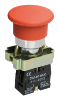 Кнопка управления LAY5-BC42"Грибок" без подсветки красная 1NC IEK