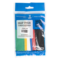 Набор термоусадочных трубок Колорит 16/8 (черн, бел, красн, син, желт, зел) в нарезке по 100мм (КВТ)