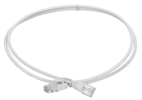 ITK Коммутационный шнур (патч-корд) кат.5E UTP LSZH 1м slim колпачок с язычком белый