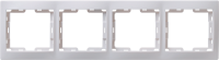 KVARTA Рамка 4-местная горизонтальная РГ-4-КБ белый GENERICA