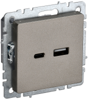 BRITE Розетка USB A+C 18Вт РЮ11-1-БрШ шампань IEK