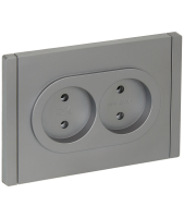 FORTE&PIANO Розетка 2-местная без заземления без защитных шторок безвинтовое крепление 10А FP526 сталь IEK
