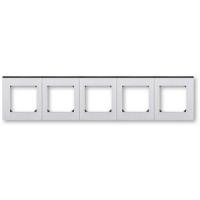 2CHH015050A6070 - Рамка 5 поста, Levit, серебро/дымчатый чёрный