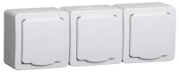 Розетка 3-местная для открытой установки РСб23-3-ГПБб с заземляющим контактом IP54 ГЕРМЕС PLUS белый IEK