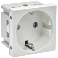 PRIMER РКС-20-30-П-К Розетка с заземляющим контактом защитной шторкой и винтовым зажимом (2 модуля) белая IEK