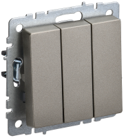 BRITE Выключатель 3-клавишный 10А ВС10-3-0-БрШ шампань IEK