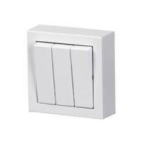 2TKA00001849 - Выключатель трехклавишный, накладного монтажа, Impressivo, белый