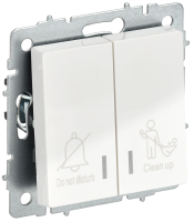 BRITE Выключатель 2-клавишный с индикацией для отелей 10А ВС10-2-9-БрБ белый IEK