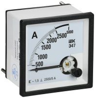 Амперметр Э47 2500/5А класс точности 1,5 72х72мм IEK