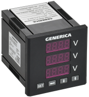 Вольтметр цифровой щитовой трехфазный DO RS-485 72х72мм LED GENERICA