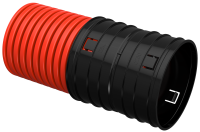 ELASTA Труба гофрированная двустенная жесткая ПНД d=200мм красная (6м) IEK