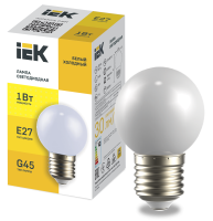Лампа светодиодная декоративная G45 шар 1Вт 230В холодный белый E27 IEK