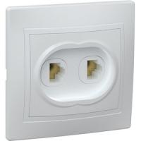 РТ12-КБ Розетка 2местн. телефонная КВАРТА (белый)