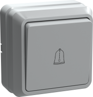 OKTAVA Выключатель 1-клавишный кнопочный для открытой установки 10А ВСк20-1-0-ОБ белый GENERICA