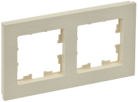 BRITE Рамка 2-местная РУ-2-Бр бежевый рифленый IEK
