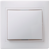 KVARTA Выключатель 1-клавишный 10А кер. ВС10-1-0-КБ белый GENERICA