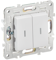 SKANDY Выключатель 2-клавишный с индикацией 10А SK-V09W арктический белый IEK