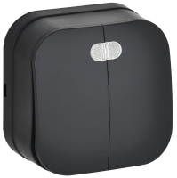 GLORY Выключатель 2-клавишный для открытой установки с индикацией 10А ВС20-2-1-ХЧм черный матовый IEK