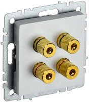 BRITE Аудиорозетка 4-местная РА10-БрА алюминий IEK