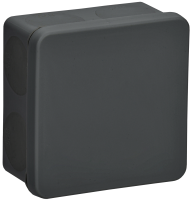 Коробка распаячная двухкомпонентная КМ42455 для открытой проводки безгалогенная (HF) 100х100х50мм IP67 8 вводов черная IEK