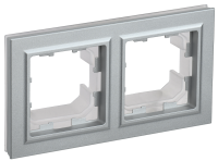 BRITE Рамка 2-местная IP44 РУ-2-БрА-44 алюминий IEK