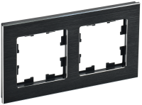 BRITE Рамка 2 -местная РУ-2-1-БрЧ металл черный IEK