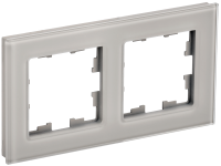 BRITE Рамка 2 -местная РУ-2-2-БрД стекло дымчатый IEK