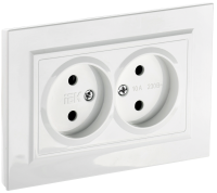 BRITE Розетка 2-местная без заземления без защитных шторок 10А в сборе РС12-2-БрБ белый IEK
