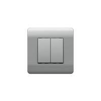 431389 - (NEW3-E) Выключатель 2-клавишный 10А, серебряный (CHINT)