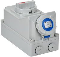 Розетка с механической блокировкой ССИ-813 16А-6ч/220В 2P+PE IP67 IEK