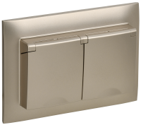 SKANDY Розетка 2-местная и крышкой 16А в сборе IP44 SK-R12Sh шампань IEK