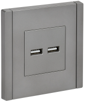 FORTE&PIANO Розетка USB A+A 3,1А FP549 сталь IEK