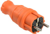 Вилка прямая ВБп3-1-0м IP44 ОМЕГА каучук оранжевая IEK