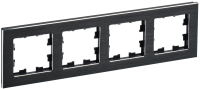 BRITE Рамка 4 -местная РУ-4-1-БрЧ металл черный IEK