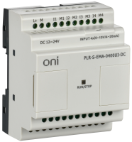 Логическое реле PLR-S ONI. Модуль расширения 4 каналами аналогового входа (0-10В/0..20мА). Напряжение питания 12-24 В DC