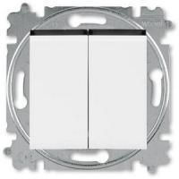 2CHH595245A6062 - Переключатель 2-клавишный, Levit, белый/дымчатый чёрный